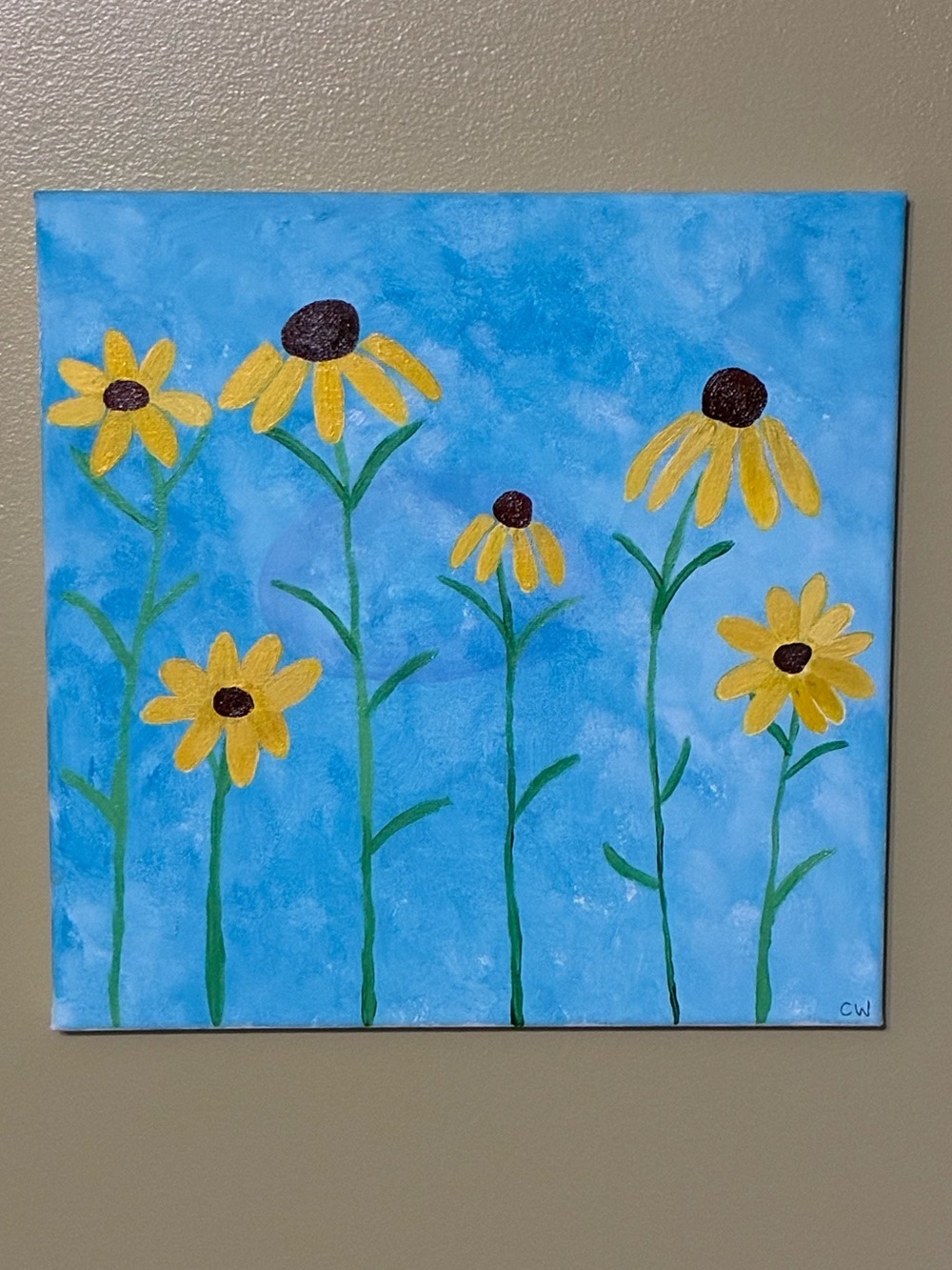 Yellow Black-Eyed Susans Acrylic Painting